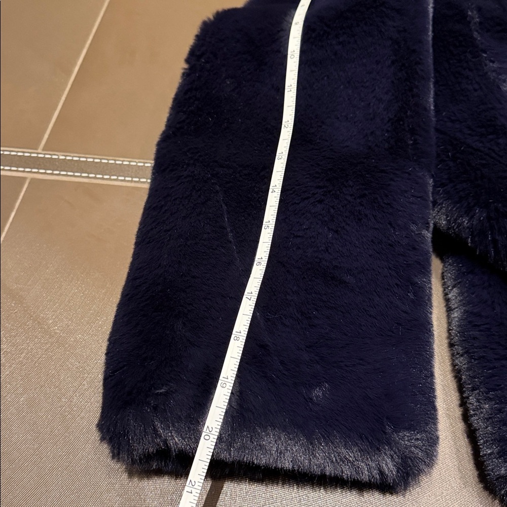 Kooples Luxurious Navy Faux Fur Jacket - Picture 9 of 10